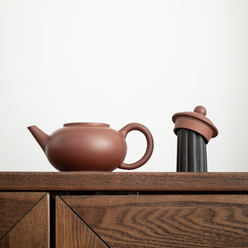 Keraminis juodas keramikinis dangtelis Purpurinis molio puodo dangtelio laikiklis Kung Fu arbatos indai Tureeno dekoravimo arbatinuko dangtelis atrama maža lentyna