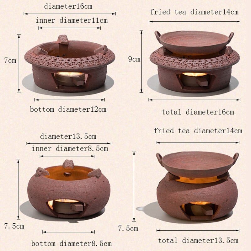 Vintažinė arbatos viryklė Rankų darbo raudonojo purvo smėlio Kūrybinės krosnys Kiniškos Kung Fu arbatos rinkinio priedai Žvakių šildytuvas Šildytuvo dekoro amatai