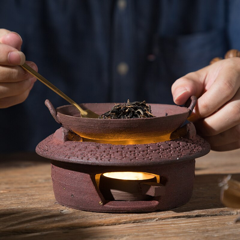 Vintažinė arbatos viryklė Rankų darbo raudonojo purvo smėlio Kūrybinės krosnys Kiniškos Kung Fu arbatos rinkinio priedai Žvakių šildytuvas Šildytuvo dekoro amatai