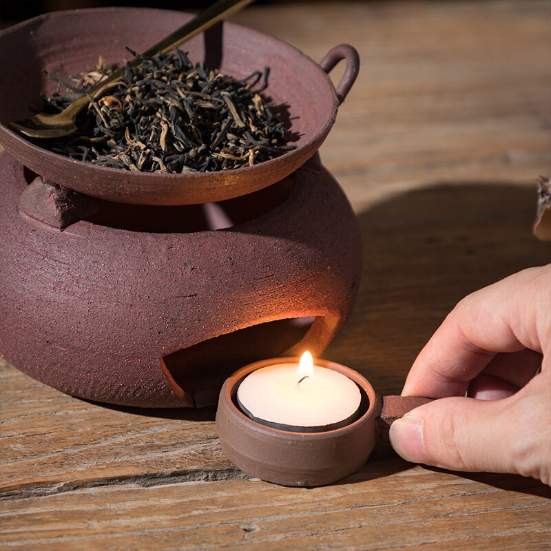 Vintažinė arbatos viryklė Rankų darbo raudonojo purvo smėlio Kūrybinės krosnys Kiniškos Kung Fu arbatos rinkinio priedai Žvakių šildytuvas Šildytuvo dekoro amatai