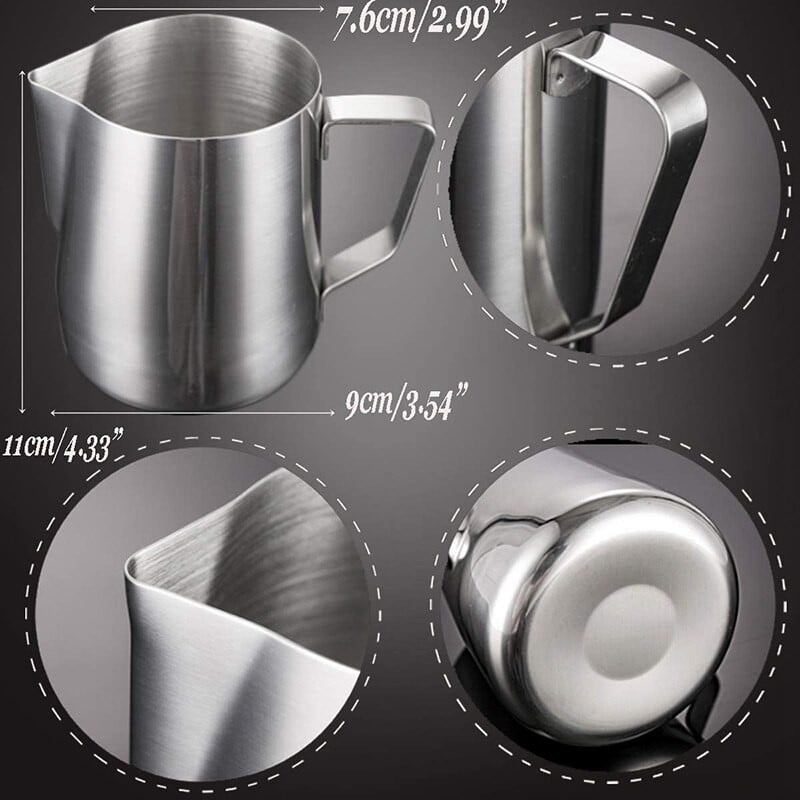 Nerūdijančio plieno pieno putų ąsotis 20Oz kavos plaktuvas Duster cukraus miltelių kakavos sijotukas su kapučino kavos trafaretu