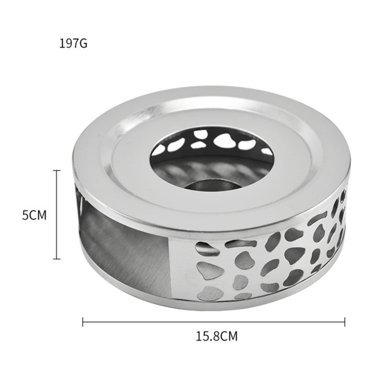Žvakių arbatinuko šildytuvas nerūdijančio plieno buitinis arbatos stovas žvakių pagrindas tuščiaviduris šildytuvo stovas arbatinuko puodeliams pieno šildytuvas 1 vnt.