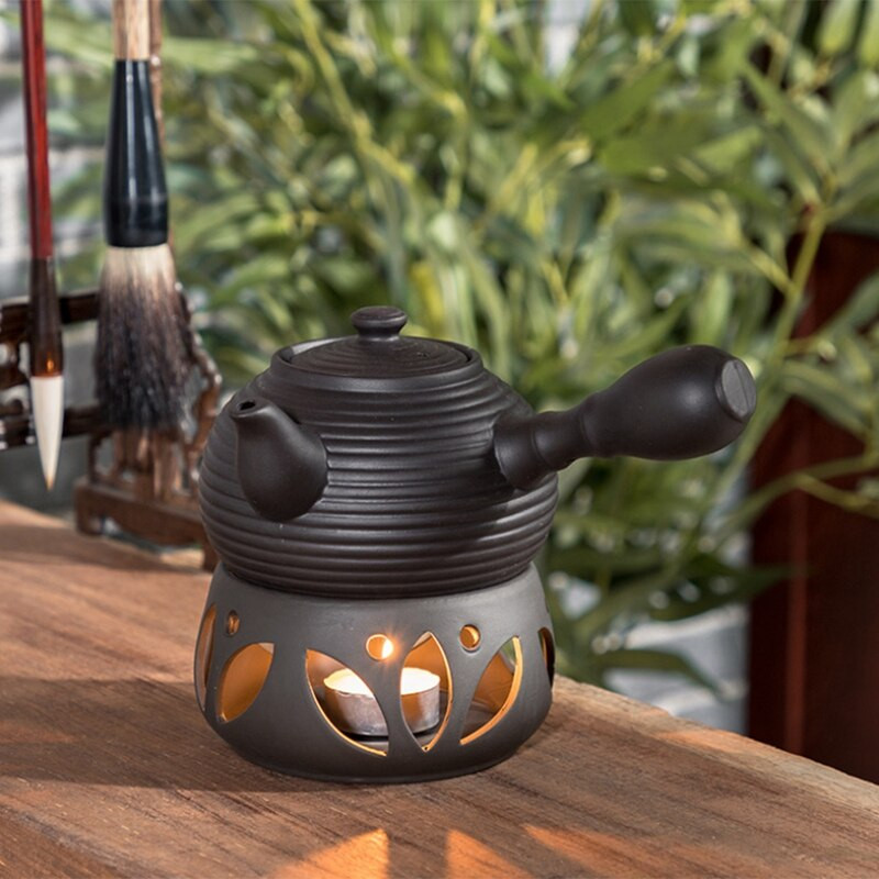 Керамична основа за нагряване на свещи, изолация Основа за чаена церемония По-топъл чайник Държач за тенджера за вино Ароматерапевтична пещ Стил