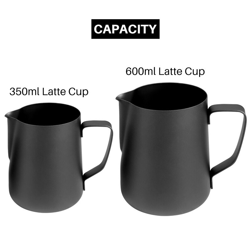 2 pakelių pieno putų ąsotis, garuojantis ąsotis su dekoravimo rašikliu, kavos cappuccino Latte Art pieno putų plaktuvas (12 OZ ir 20 OZ)