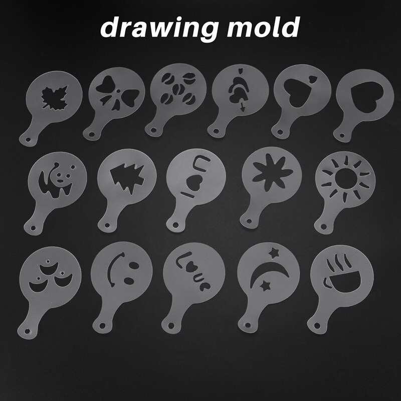 Nerūdijančio plieno pieno putų ąsotis 20Oz kavos plaktuvas Duster cukraus miltelių kakavos sietelis su kapučino kavos trafaretu