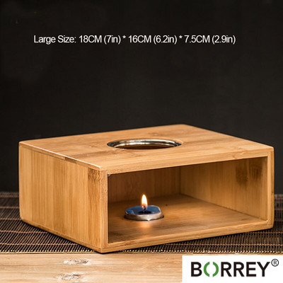 BORREY Baza za grijanje čaja od bambusa Držač baze za grijanje čajnika Japanski stil Čajnik Izolacija štednjaka Držač za svijeće Dodaci za pribor za čaj