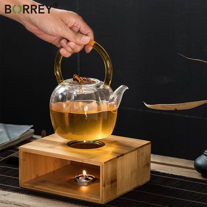 BORREY Baza za grijanje čaja od bambusa Držač baze za grijanje čajnika Japanski stil Čajnik Izolacija štednjaka Držač za svijeće Dodaci za pribor za čaj