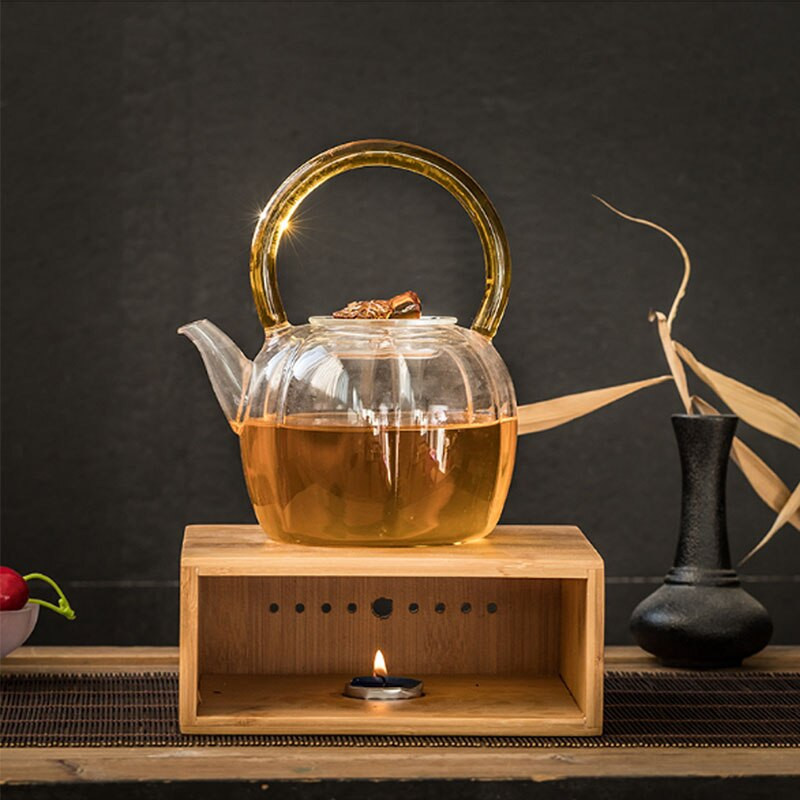 BORREY Baza za grijanje čaja od bambusa Držač baze za grijanje čajnika Japanski stil Čajnik Izolacija štednjaka Držač za svijeće Dodaci za pribor za čaj