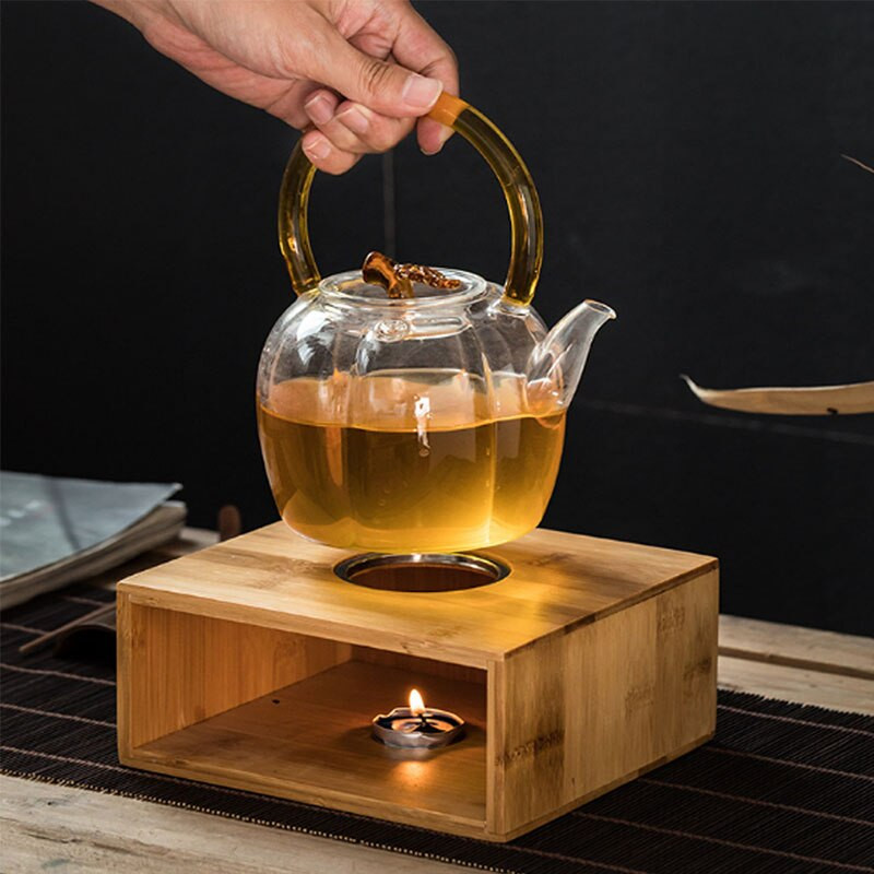 BORREY Baza za grijanje čaja od bambusa Držač baze za grijanje čajnika Japanski stil Čajnik Izolacija štednjaka Držač za svijeće Dodaci za pribor za čaj