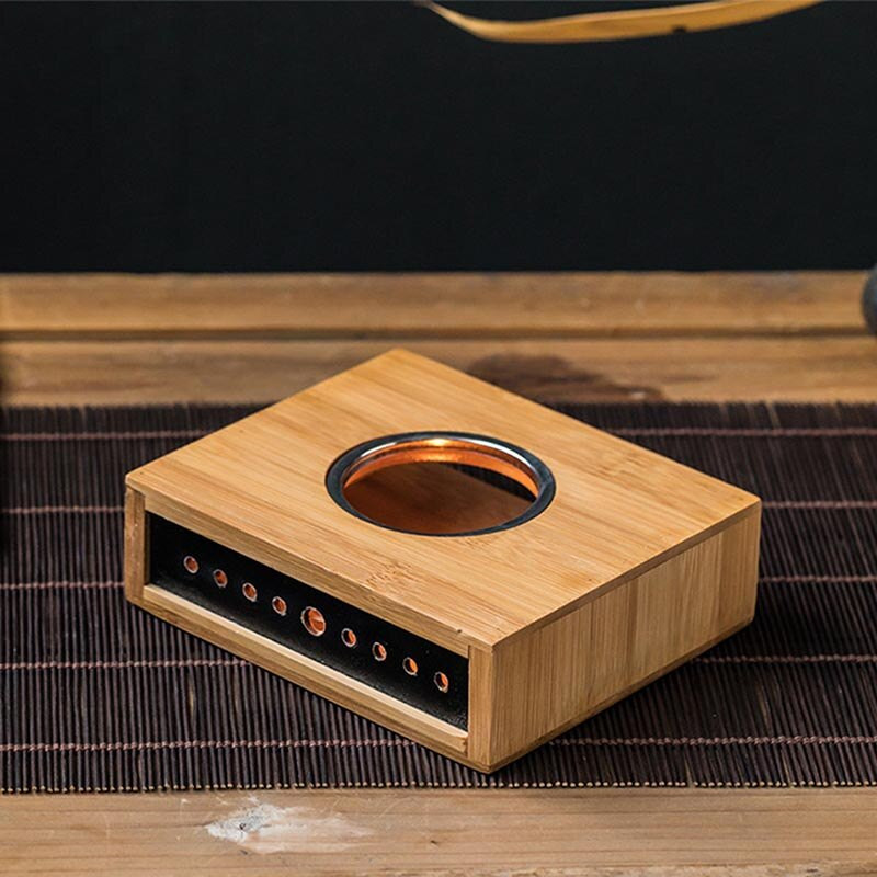 BORREY Baza za grijanje čaja od bambusa Držač baze za grijanje čajnika Japanski stil Čajnik Izolacija štednjaka Držač za svijeće Dodaci za pribor za čaj