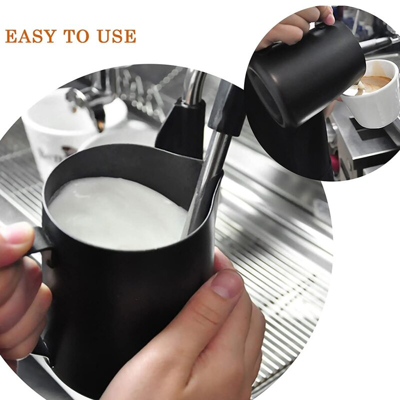 Vrč za pjenjenje mlijeka Vrčevi za kuhanje espressa od nehrđajućeg čelika, šalica za pjenjenje mlijeka za kavu s umjetničkom olovkom za ukrašavanje