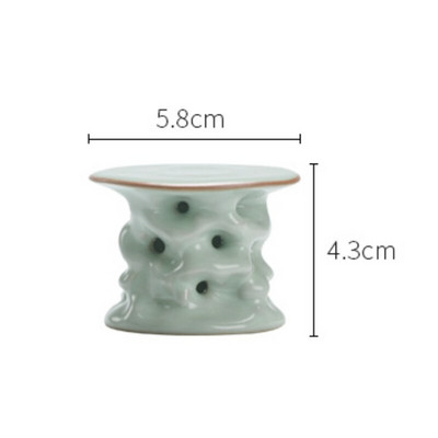 Boutique Azure Ru kemence porcelán teáskanna fedőalap Kézzel készített kerámia teáskanna fedéltartó Gaiwan fedél tartó Teaszertartás díszek