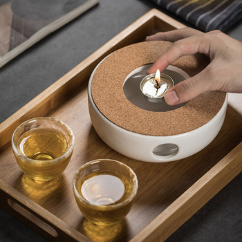 Мини преносим държач за чайник Керамична кана за чай По-топла изолационна основа Кафе Нагревател за чай Поставка за свещи Аксесоари за чай