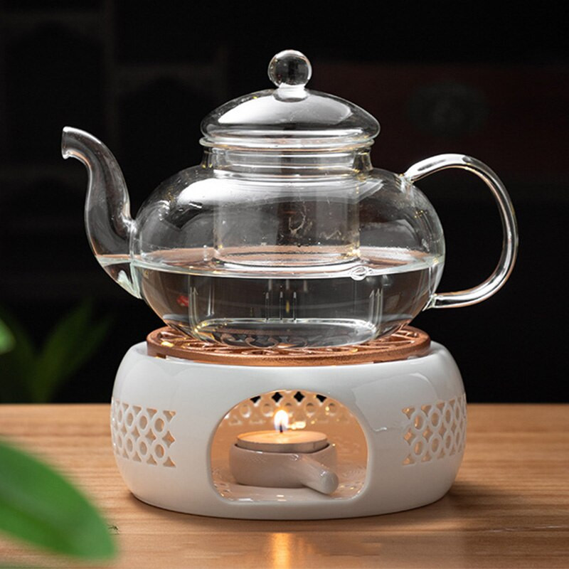 Keraminis arbatos šildytuvas arbatos puodo žvakės kaitinimo pagrindas arbatos kavos vandens šildytuvas arbatos viryklė Žvakių laikiklis arbatos priedai