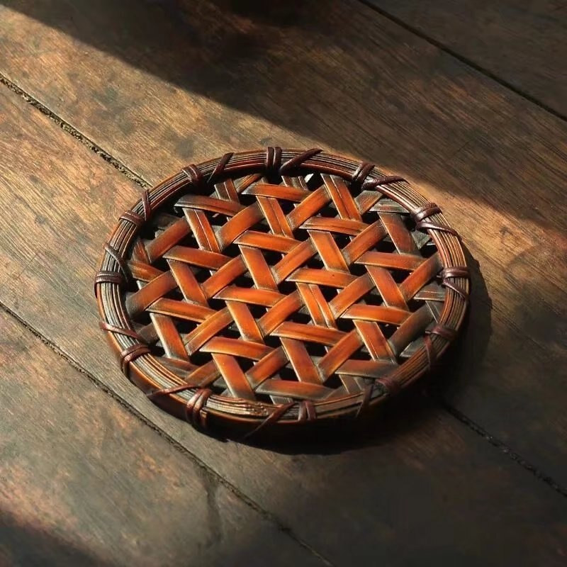 Ručno izrađena podloga za šalice od japanskog bambusa Kineski stil Podloga za čaj Držač za šalice Pleteni ležaj za lonce Podloga za lonce Toplinska izolacija pribor za set za čaj