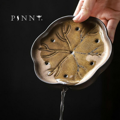PINNY Retro Kerámia Aranymázas Teáskanna Trivets Pigmentált Edény Csapágy Japán stílusú Kung Fu Tea szolgáltatás