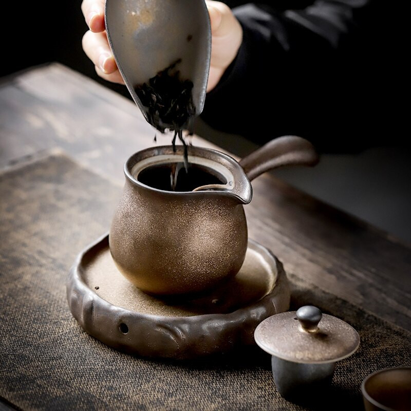 PINNY Retro Kerámia Aranymázas Teáskanna Trivets Pigmentált Edény Csapágy Japán stílusú Kung Fu Tea szolgáltatás