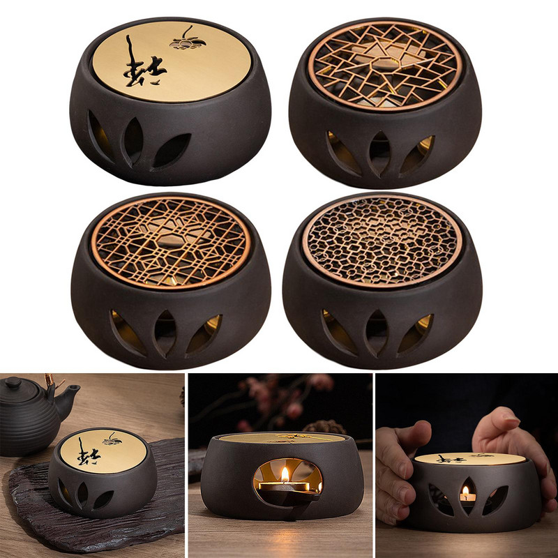 Keraminis arbatinuko šildytuvas arbatos šildytuvas su arbatinio padėklo žvakių krosnele