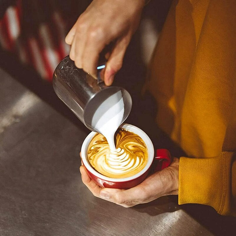Tejhabosító kancsó 350 ml-es tejhabos kancsó rozsdamentes acél tejhabos kancsó tejeskancsó kávéfőzőhöz