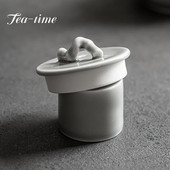 Jednostavni keramički set navlaka u japanskom stilu, ručno rađen ledeno siva glazura navlaka Tureen Čajnik Držač gornjeg poklopca Kung Fu pribor za čaj