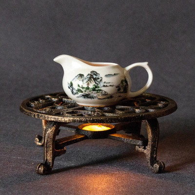 Japán gyertyatartó Retro öntöttvas meleg tea tűzhely teáskanna állvány kávé tej bormelegítő alap teáskészlet díszek