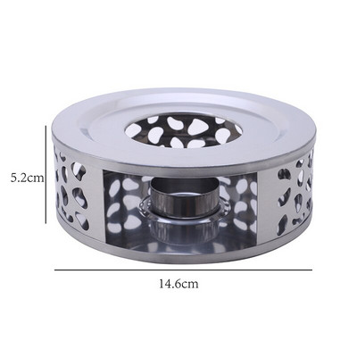 Hordozható melegítő teatartó Tartós rozsdamentes acél gyertyamelegítő tealámpás tartó Kávémelegítő fűtőalap teáskanna tartó