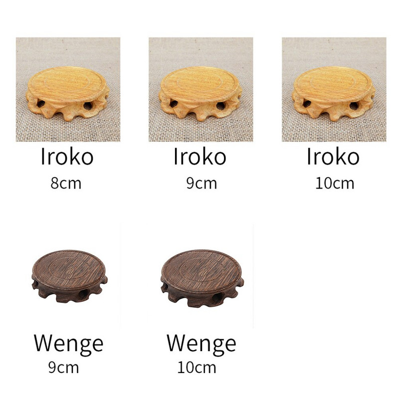 Kerek alakú Iroko Wenge alap fa teáskanna váza dekorációs kézműves alap Lakberendezés