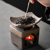 Vintage tējas plīts rupja keramika Puer tējas sveču sildītājs deglis Tējas trauki Aksesuāri Siltāka tējkannas krūze Pamatne Nakts gaisma Amatniecība