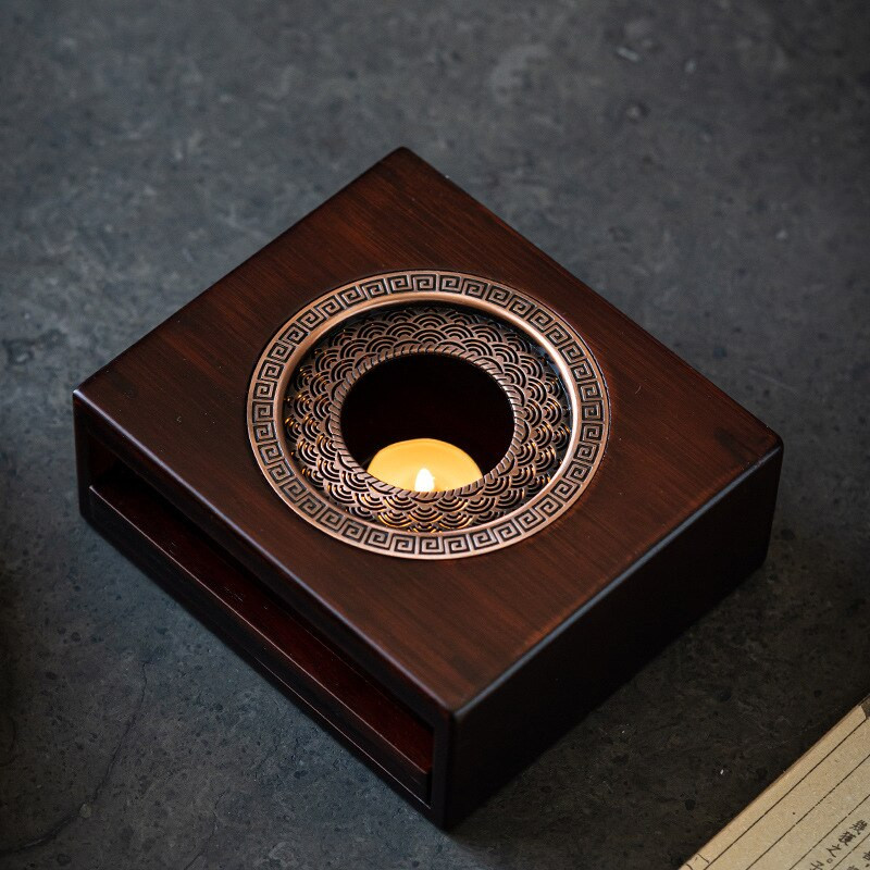 Încălzitor de ceainic din bambus Suport fierbător chinezesc Ceremonia ceaiului Încălzitor plat pentru suporturi pentru lumânări de ceai Sobe de foc Încălzitor de vin Bază de încălzire