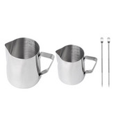 2 csomag tejhabos kancsó, 12 oz és 20 oz eszpresszó gőzölő kancsó, eszpresszó kávé Cappuccino latte készítéséhez, pipa jelzés a belsejében