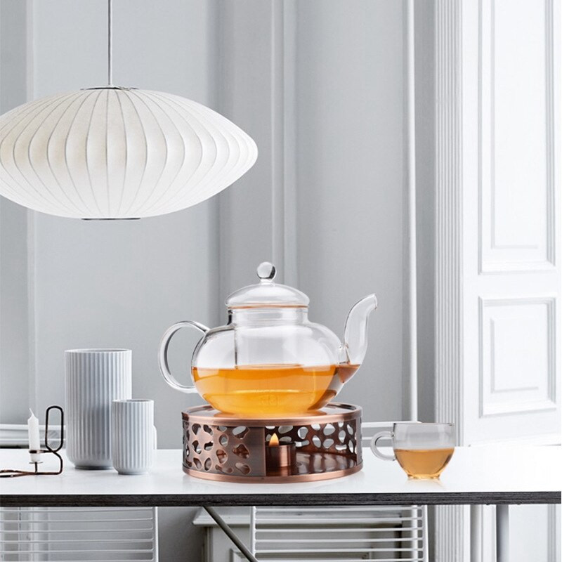 2X izdržljivi grijač za čaj od nehrđajućeg čelika, postolje za grijanje, čajnik, kuhalo za topli čaj, čajnik sa svijećom, set za čaj