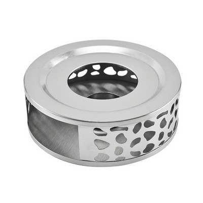 Kerek teáskanna melegítő állvány teáskanna tartó Hordozható rozsdamentes acél kávé teamelegítő teamécses gyertya fűtő talp