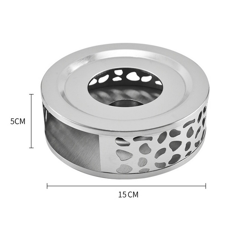 Kerek teáskanna melegítő állvány teáskanna tartó Hordozható rozsdamentes acél kávé teamelegítő teamécses gyertya fűtő talp