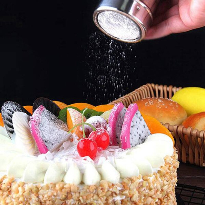 2 db rozsdamentes acél por shaker kávé- és kakaópor fedéllel és 4 db extra vastag szilikon trivet mats szürke