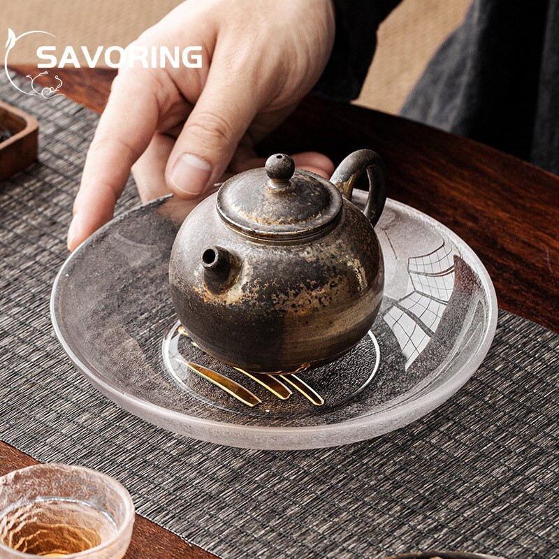 Zen festmény arany buddhista művészet üveg teacsapágy tartó fedőtál tálca teáskanna alap snack gyümölcstál teaszertartás dekoráció