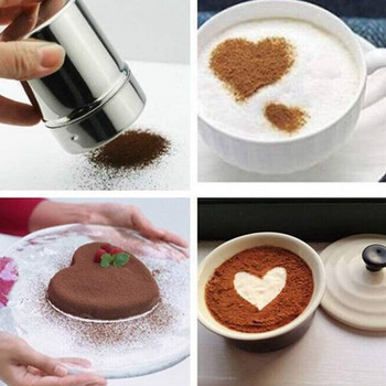 NHBR 2 бр. шейкър от неръждаема стомана за кафе и какао на прах с капак за печене на домашни ресторанти с печатни форми
