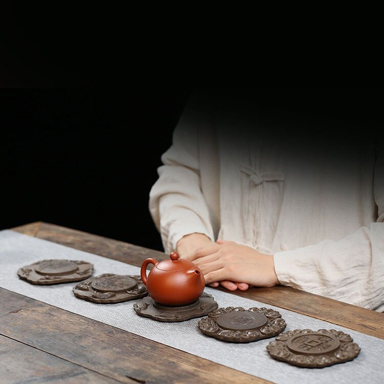 Lucky Treasure Zisha držač ležaja lonca Mali stol za suho kuhanje Yixing podmetač za čaše Ljubičasti glineni lonac Suooprt Mogu se podizati darovi