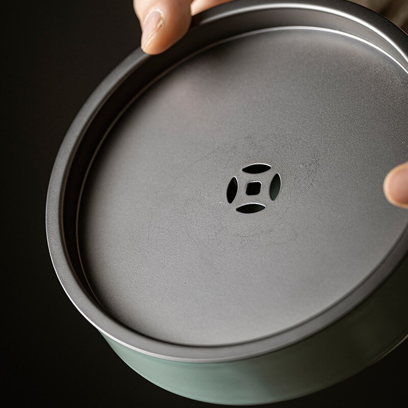 Retro Ru krosnies skardos dangtis puodo guolis Keraminis vandens laikymo padėklas Azure porcelianinis arbatos ceremonija Retro Kung Fu arbatos sausas virimo stalas