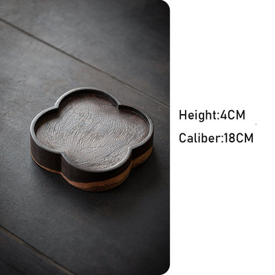 Vintage ébenfa tömörfa száraz buboréktálca Retro edény csapágy tartó Kung Fu teáskészlet Zisha teáskanna tartó teaszertartási kiegészítők