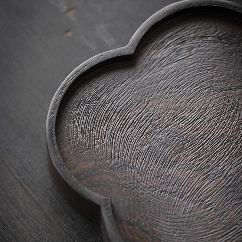 Vintage ébenfa tömörfa száraz buboréktálca Retro edény csapágy tartó Kung Fu teáskészlet Zisha teáskanna tartó teaszertartási kiegészítők