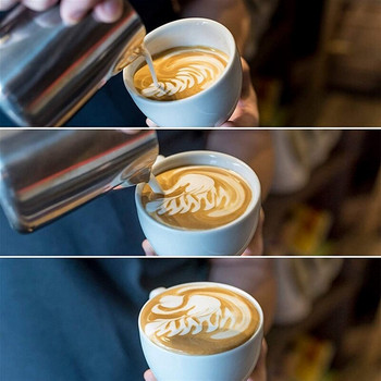 Αφρώδης κανάτα γάλακτος από ανοξείδωτο χάλυβα για Macchiato Cappuccino Latte Art, Συμπεριλαμβανομένου στυλό Latte Art, Αφρόγαλα, 350ML