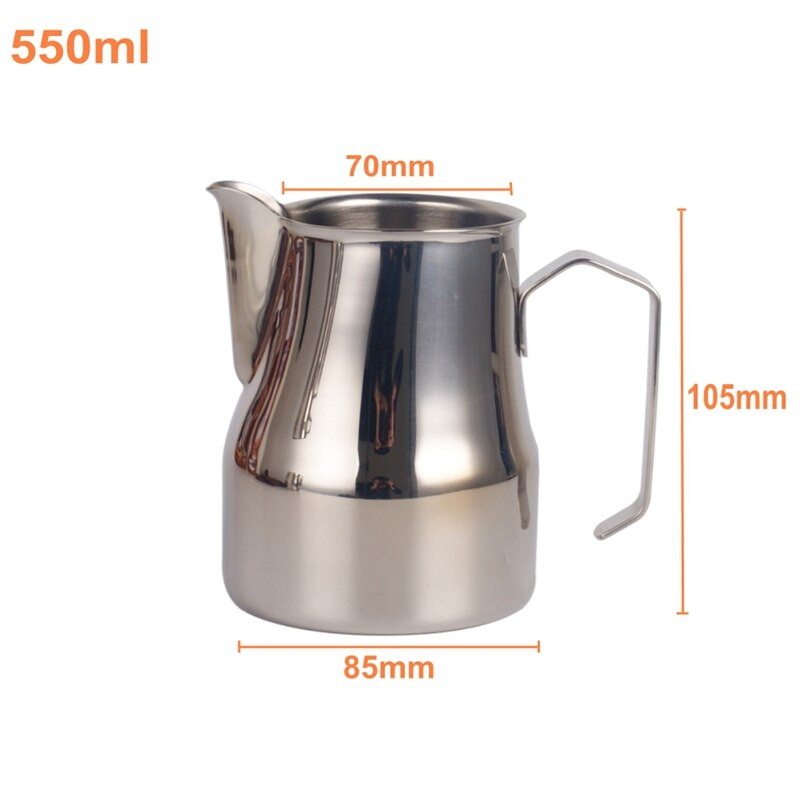 Rozsdamentes acél 550 ml-es tejhabosító kancsó Eszpresszó kávés tejes bögrék Garland Cup Latte Art kávés eszköz