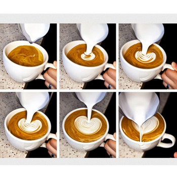 Από ανοξείδωτο ατσάλι 550ml Milk Fothing Pitcher Jug Espresso Coffee Milk Cups Garland Cup Latte Coffee Art