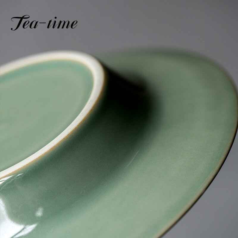 Yue Kiln Celadon japán egyszerű étkészlet egyszemélyes étkezési tányér Háztartási kézzel készített edény csapágy tartó teázó uzsonna gyümölcstálca