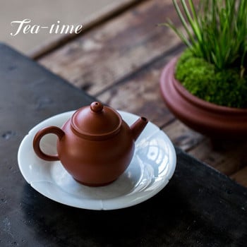 Misty Blue Purple Sand Pot Bearing Trade Celadon Round Dry Brewing Table Teapot Base Refreshment Fruit Ceramic Plate Tea Ceremment