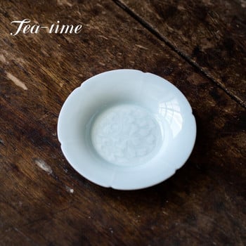 Misty Blue Purple Sand Pot Bearing Trade Celadon Round Dry Brewing Table Teapot Base Refreshment Fruit Ceramic Plate Tea Ceremment