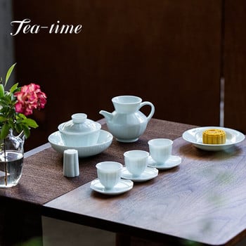 Misty Blue Purple Sand Pot Bearing Trade Celadon Round Dry Brewing Table Teapot Base Refreshment Fruit Ceramic Plate Tea Ceremment