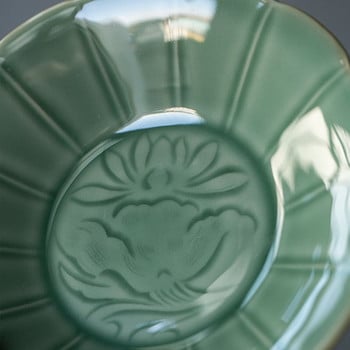 Yue Kiln Celadon Relief Pot Bearing Držač Керамична тава за чай Чиния против изгаряне Домакински плодове Снек Чаена церемония Аксесоари