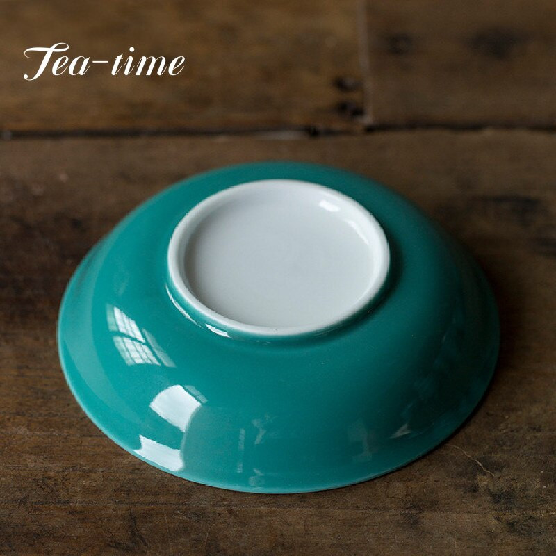 Kézzel készített türkizzöld porcelán edény csapágypaletta száraz buboréktartó tálca háztartási egyszerű kung fu teatálca uzsonnás gyümölcspaletta