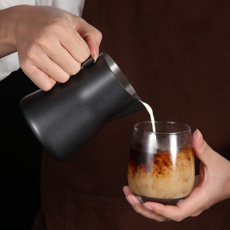 Kávés tejcsésze rozsdamentes acél eszpresszó gőzölő kancsó Kávéskávéhabosító csésze Barista eszközök